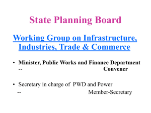 State Planning Board Working Group on Infrastructure, Industries