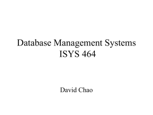 ISYS 464 Database Management Systems