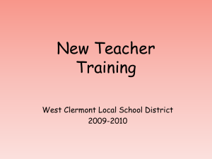 Welcome New Teachers - West Clermont Local School District