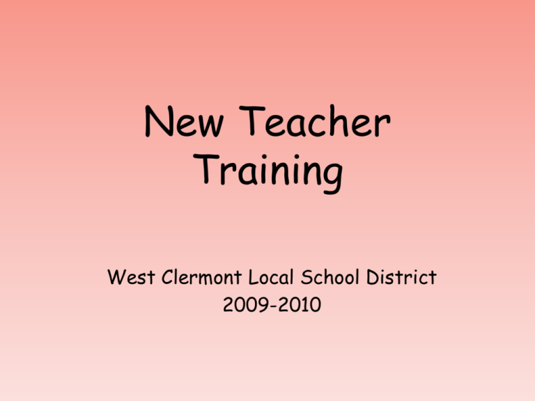 New Teachers West Clermont Local School District