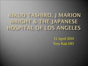 Part 1, Kikuo Tashiro, J. Marion Wright