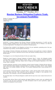 Monday, 07 th October 2013 - Pakistan Russia Business Forum