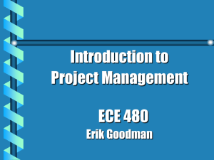 Introduction to Project Management Erik Goodman