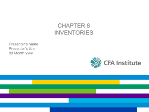 Chapter 8: Inventories