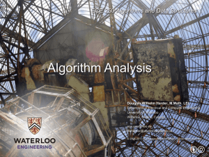 Algorithm Analysis - Computer Engineering Department