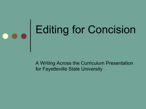 Editing for Concision - Fayetteville State University