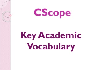 CScope Academic Voc. Drama 1