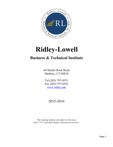 campus catalog - Ridley-Lowell Business And Technical Institute