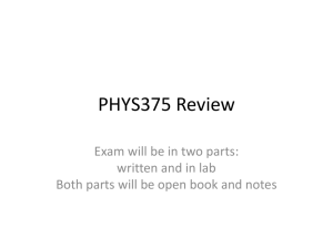 PHYS375 Review