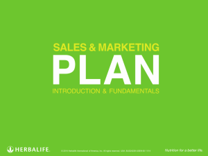 Herbalife Sales and Marketing Plan 2014