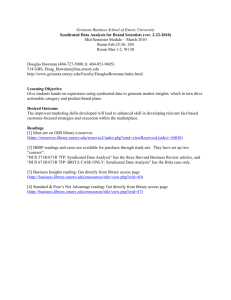 Synd Data Syl 2-22-2010 - Emory Goizueta Business School Intranet