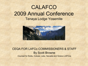 CEQA for LAFCo Staff and Commissioners