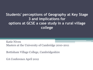 Students' perceptions of Geography at Key Stage 3 and implications