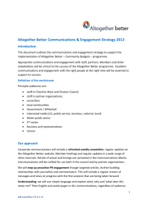 Altogether Better Communications and Engagement Strategy 2013