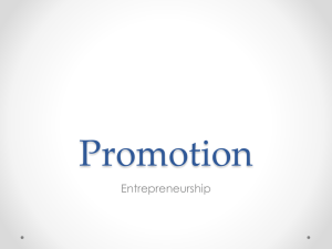 Promotion - Entrepreneurship