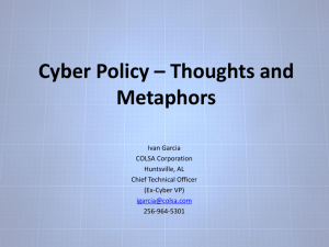 Cyber Policy * Thoughts and Metaphores