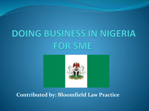 DOING BUSINESS IN NIGERIA FOR SME