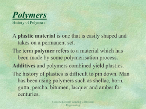 Polymers History of Polymers