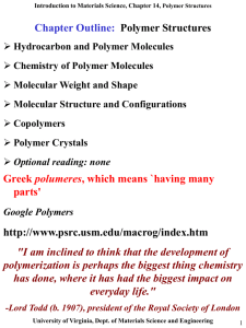 Chapter 14. Polymer Structures (1)