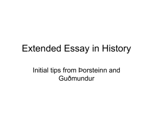 Few points on extended essay in history
