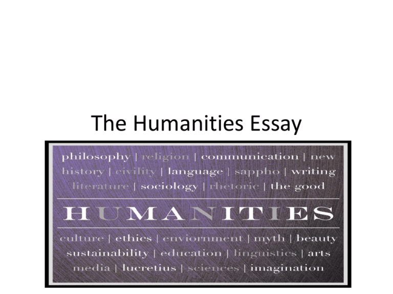 importance of humanities essay