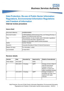 Data protection, Re-use of Public Sector Information Regulations