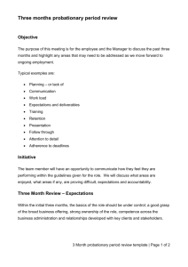 3 Month Probationary Period Review Template