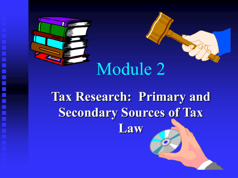 Statutory Sources Of Tax Law