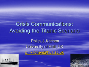 Crisis Communications: Avoiding the Titanic Scenario