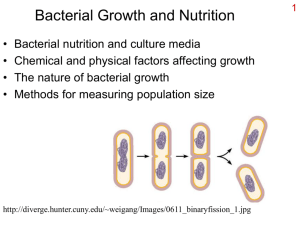 Bacterial Growth and Nutrition