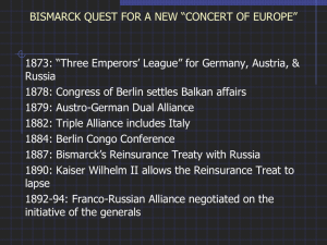 Chancellor Bismarck's Attempt to Create a New "Concert of Europe"