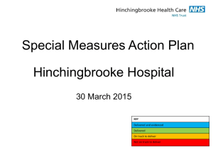Special Measures Action Plan - Hinchingbrooke Health Care NHS