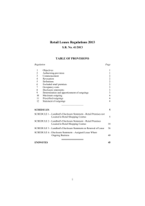 Retail Leases Regulations 2013