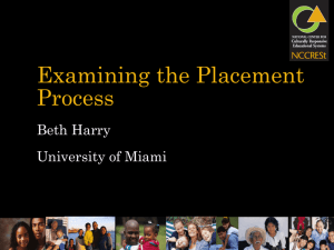 Examining the Placement Process