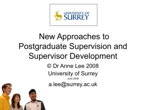Dr Anne Lee, University of Surrey - Society for Research into Higher