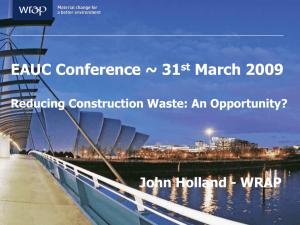 Workshop B 3.15pm: Reducing Construction Waste