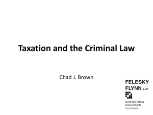 Presentations - Taxation and the Criminal Law (E0099556)