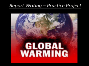 7. Global Warming report writing project