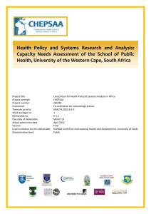 Health Policy and Systems Research and Analysis: Capacity