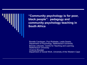 “Community psychology is for poor, black people”: pedagogy and