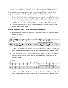 Piano Proficiency Competencies (Examination Requirements)