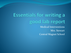 Essentials for writing a good lab report
