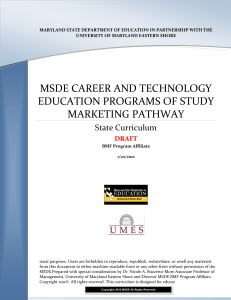 msde career and technology education programs of study marketing
