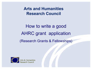 How to write a good grant application to the AHRC (RGs and