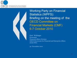 OECD Work & Trends on Financial Markets