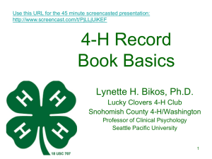 4-H Record Book Basics