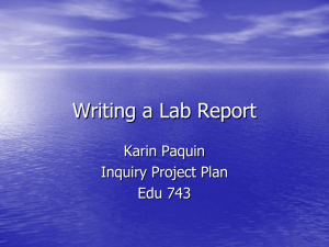 Writing a Lab Report