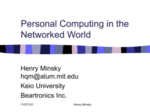 Personal Computing in the Networked World