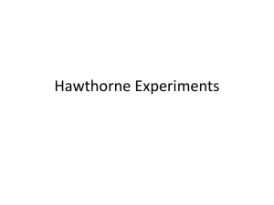 Lecture-Hawthorne Experiments
