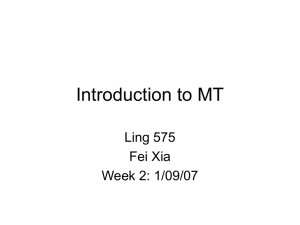 Introduction to MT